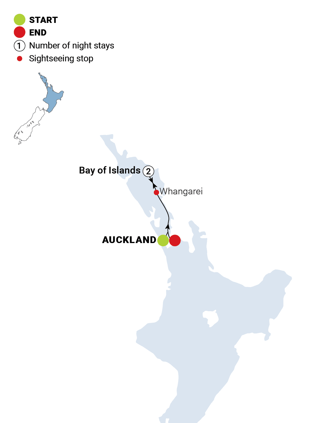 Jewels of the Bay route map