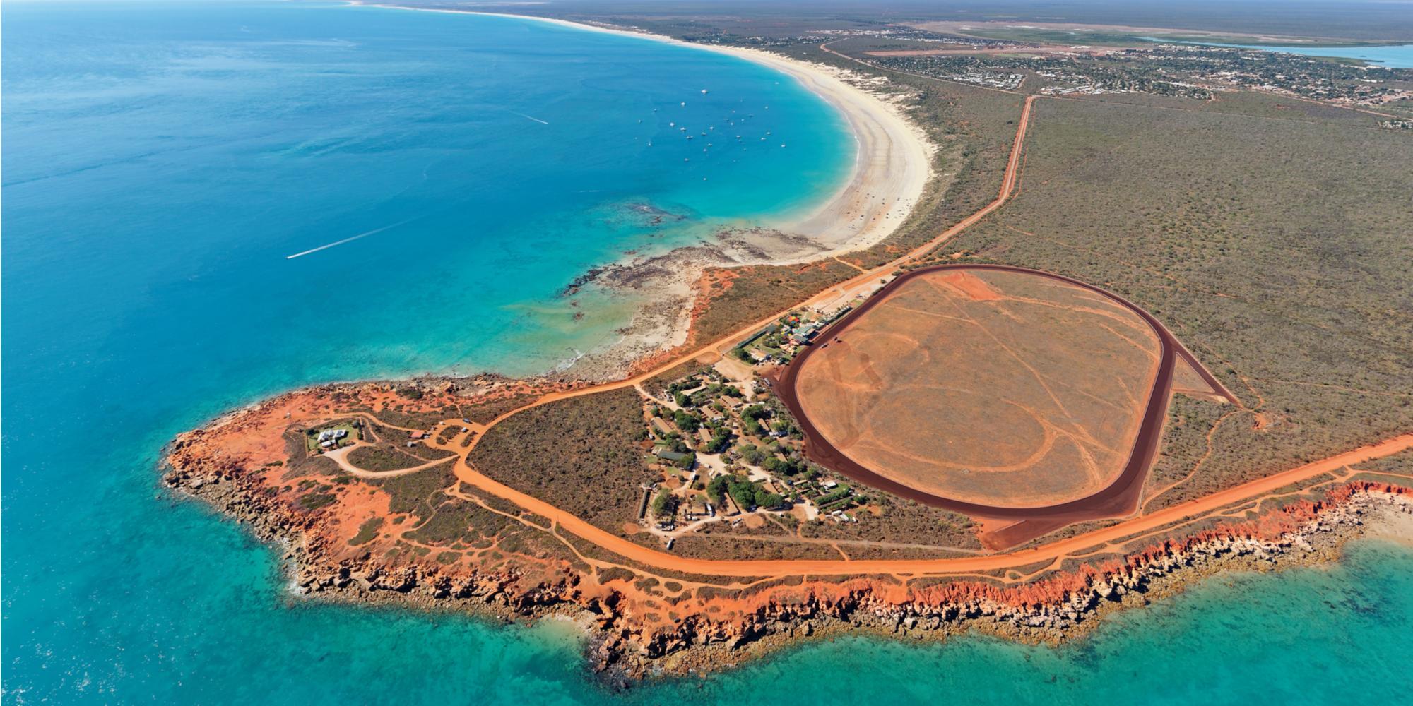 Aerial view of Gantheaume Point and Cable Beach, Broome