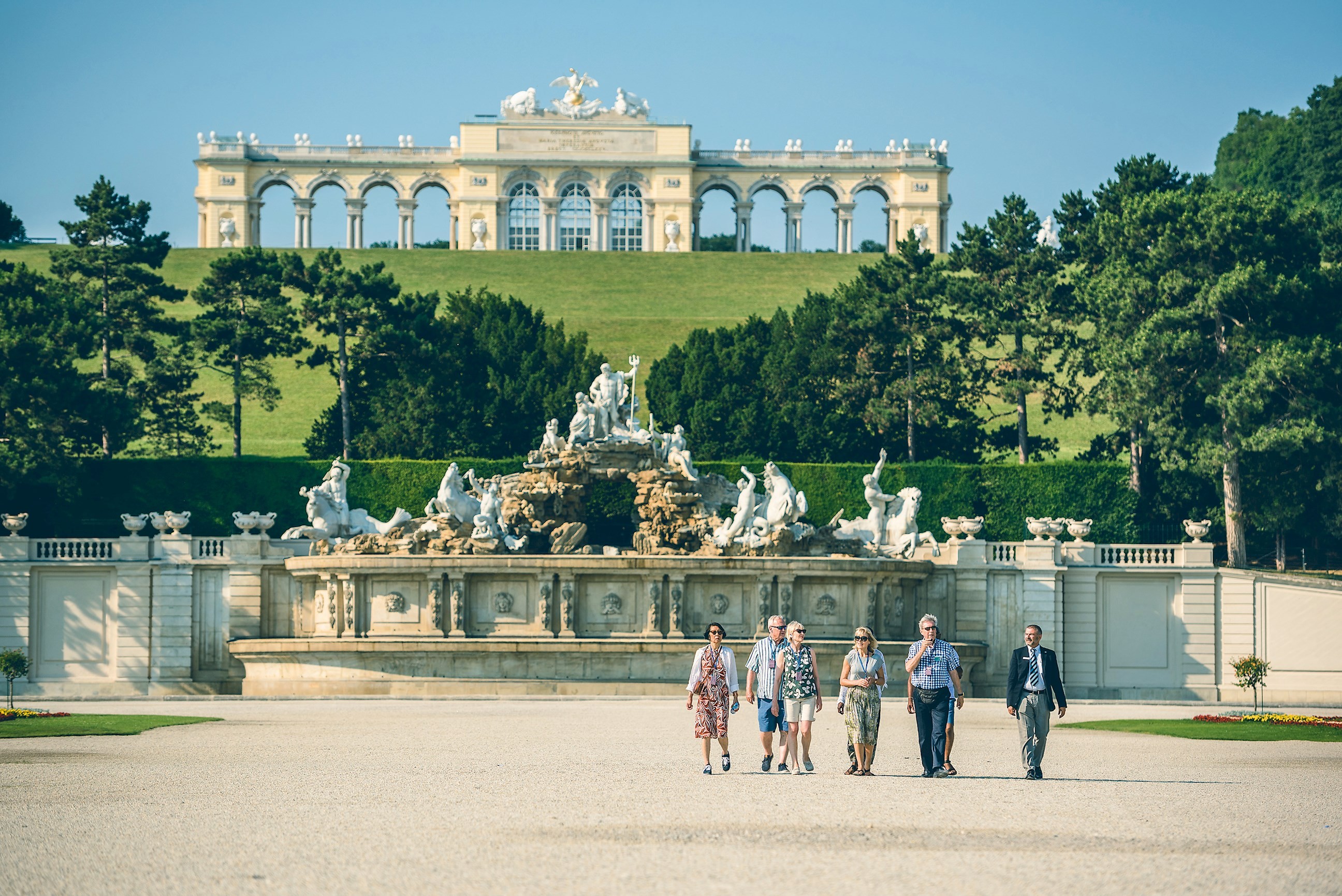 foreign tourists from european and arabic countries visit vienna