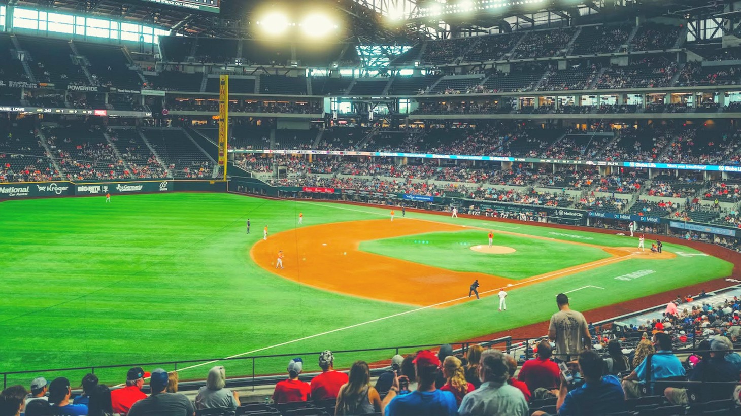 Globe Life Park, the home field of the Texas Rangers Major League Baseball  team in Arlington, Texas