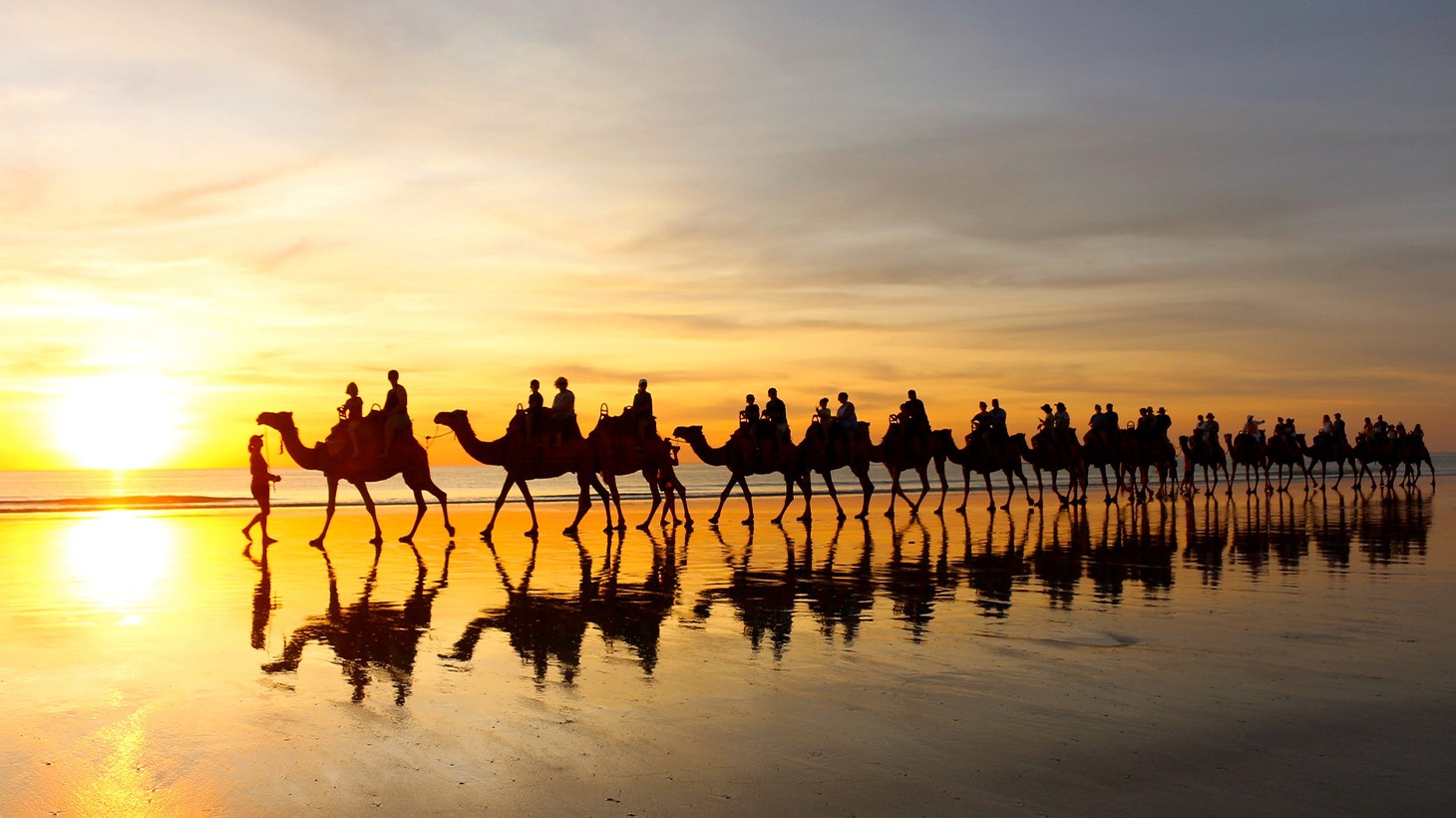 Broome: One-Hour Sunset Camel Tour on Cable Beach