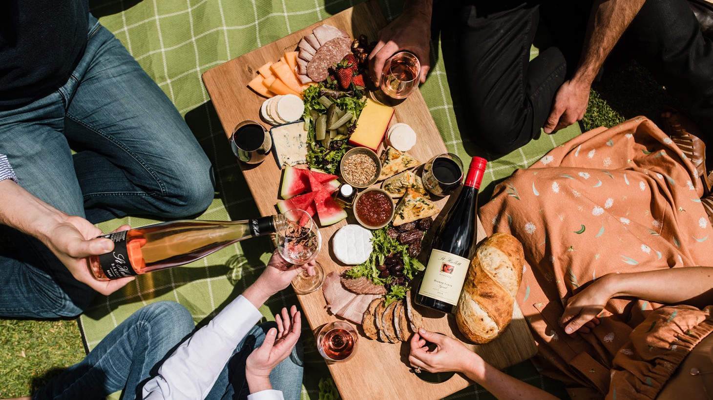 Barossa Valley Indulge with a Gourmet Picnic Board Bottle of