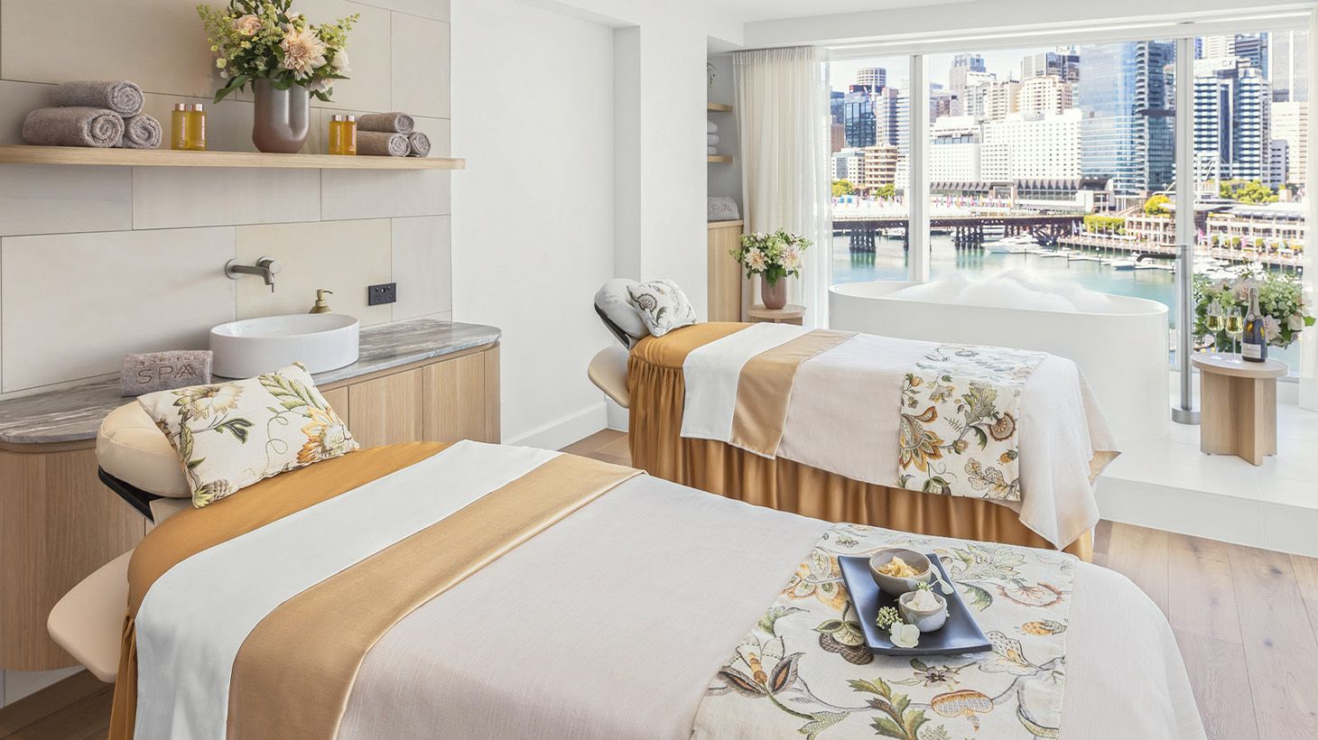 Blissful 90-Minute Couple's Spa Package with High Tea & Sparkling Wine at Sofitel Sydney Darling Harbour