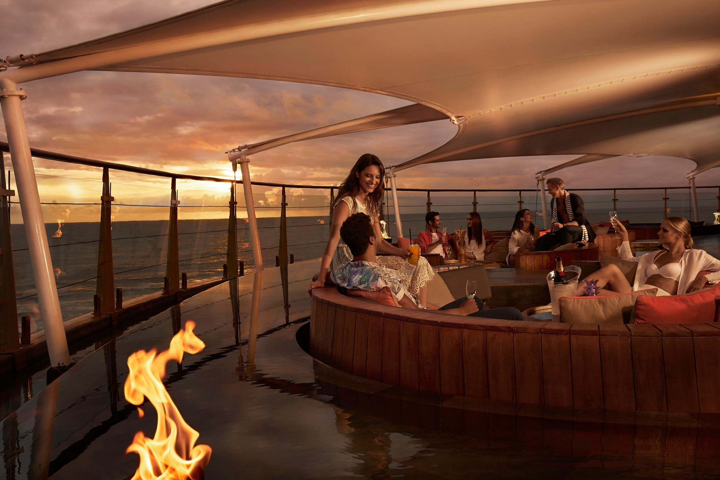 Dining And Sunset Cocktail at Double Six Luxury Hotel Seminyak
