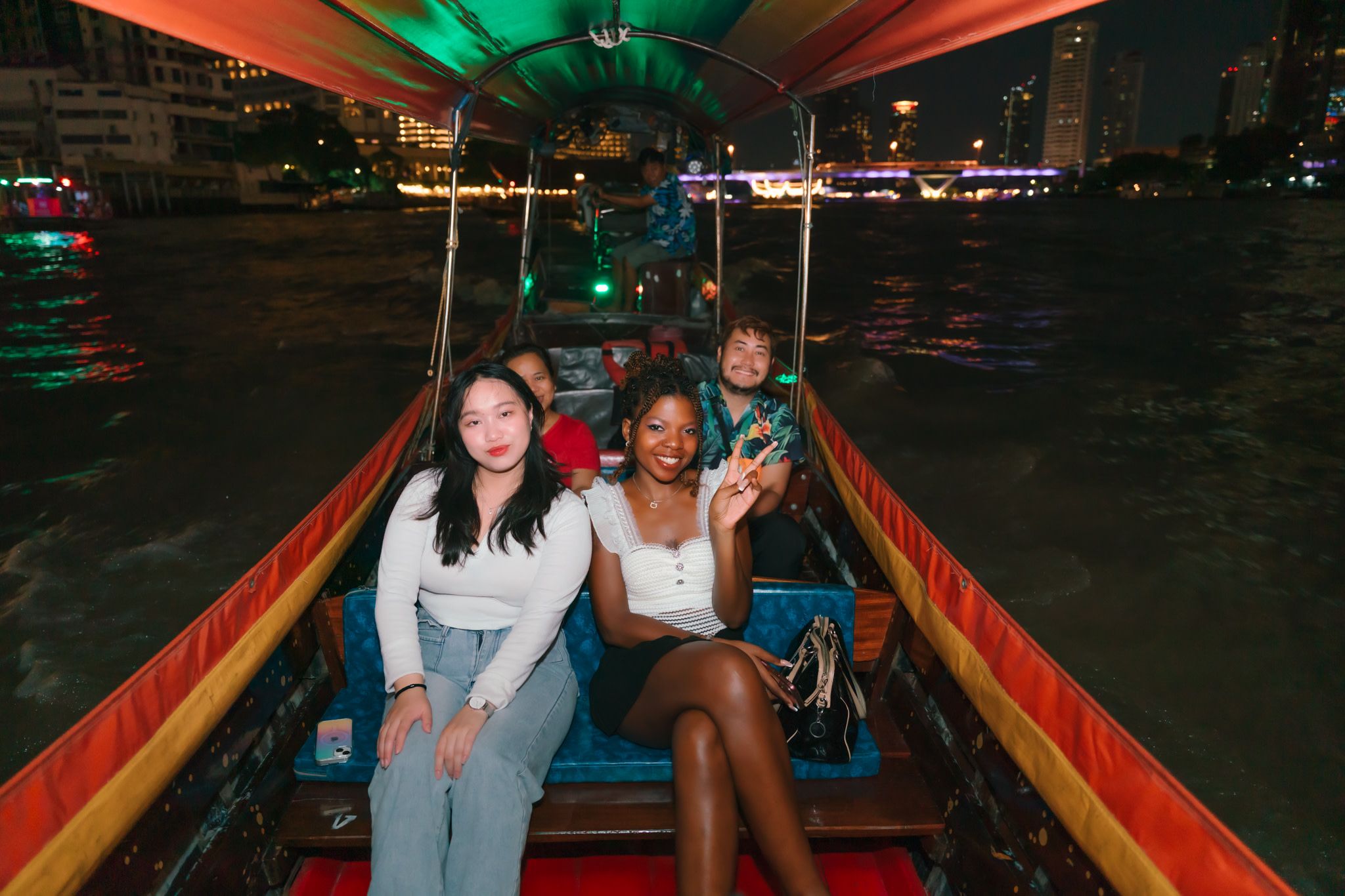  Chao Phraya River Night Cruise by Longtail Boat in Bangkok