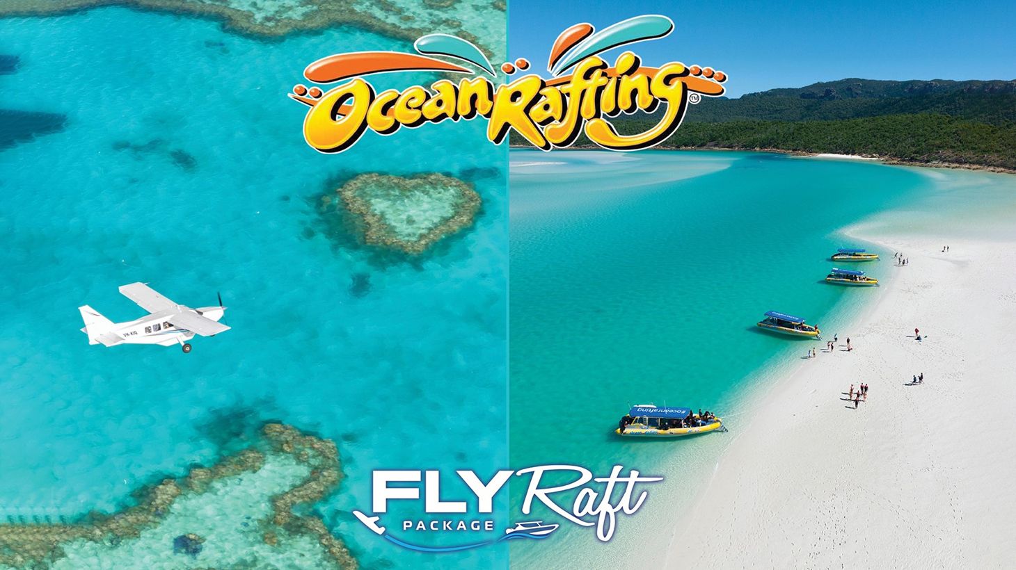 60-Minute Reef Scenic Flight & Full-Day Ocean Rafting Package with Lunch & Transfers 2
