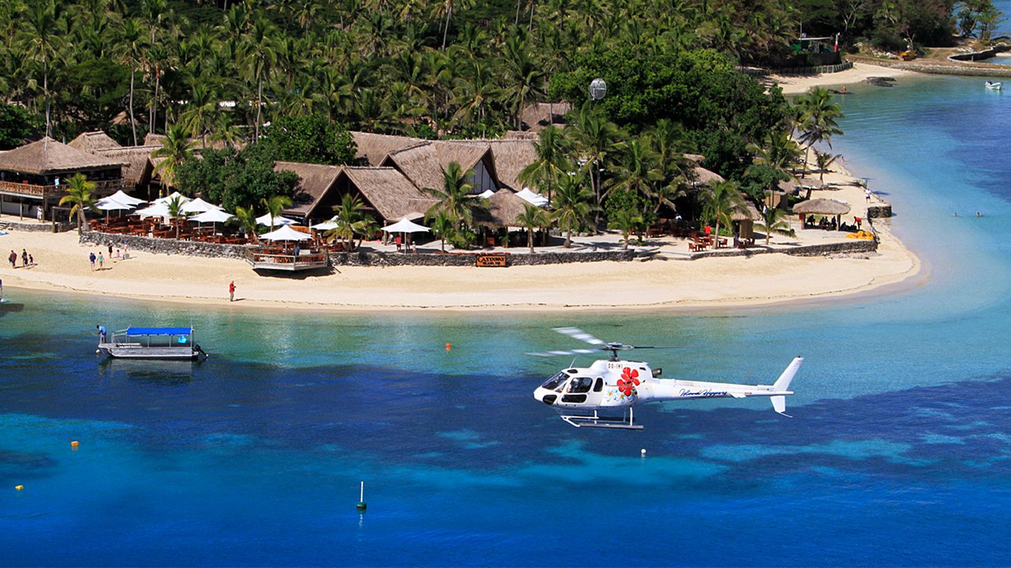 Day Trip to Castaway Island with Helicopter Transfers, Lunch & Water Sport Activities